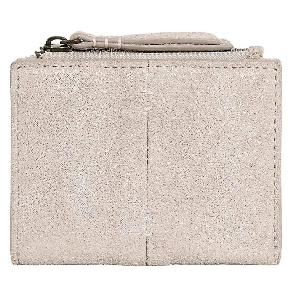 American Leather Company Cleveland RFID Bifold Leather Wallet Champagne Shimmer